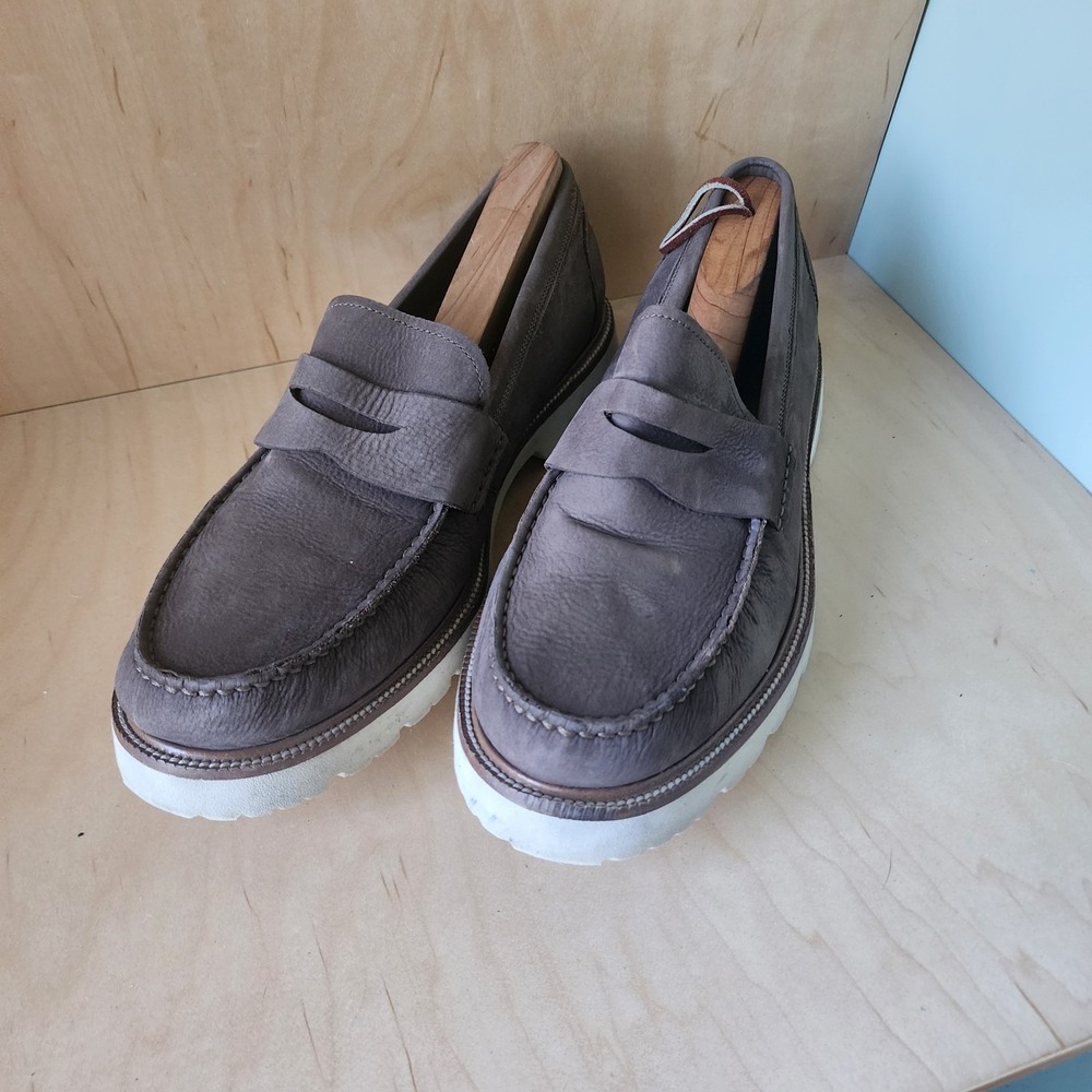 Cole Haan Mens Suede Loafer Driving Moccasin Shoes Brown Blue Size 11.5